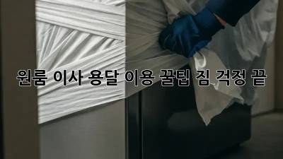 원룸 이사, 용달 이용 꿀팁! 짐 걱정 끝!